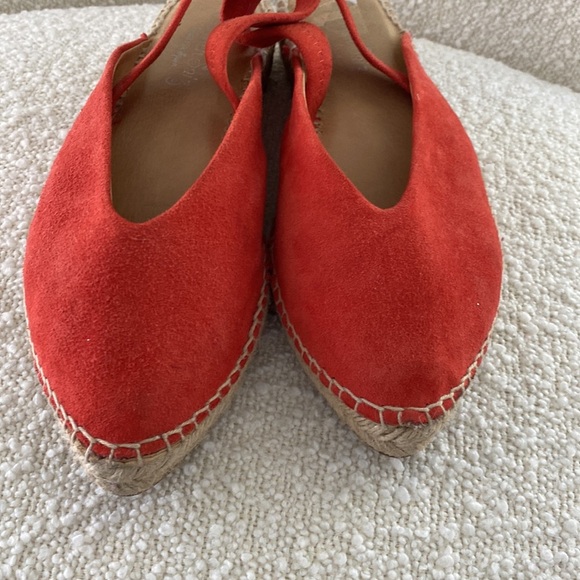 Carmen Saiz orange suede sling back espadrilles euro size 38 us 7.5 - Picture 8 of 11